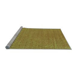 Sideview of Machine Washable Abstract Light Blue Contemporary Rug, wshcon2507lblu