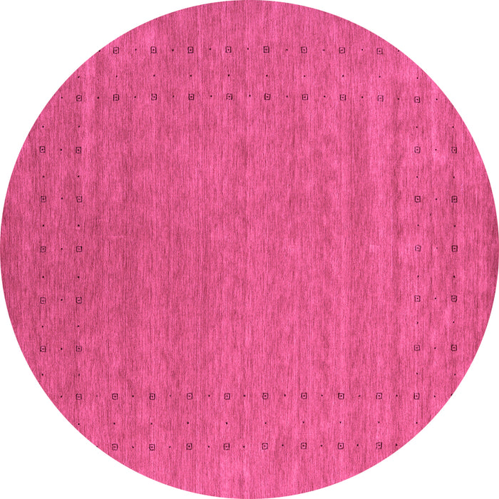 Round Machine Washable Abstract Purple Contemporary Area Rugs, wshcon2507pur