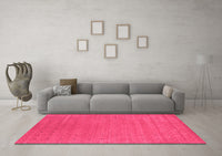 Machine Washable Abstract Pink Contemporary Rug, wshcon2507pnk
