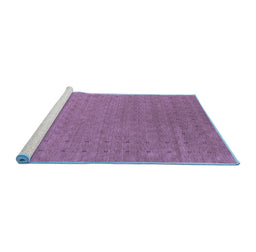 Sideview of Machine Washable Abstract Blue Contemporary Rug, wshcon2507blu