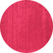 Round Abstract Pink Contemporary Rug, con2508pnk