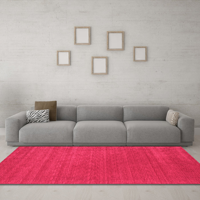 Machine Washable Abstract Pink Contemporary Rug in a Living Room, wshcon2508pnk