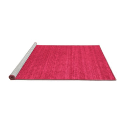 Sideview of Machine Washable Abstract Pink Contemporary Rug, wshcon2508pnk