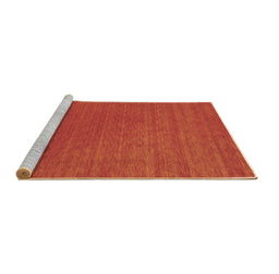 Sideview of Machine Washable Abstract Brown Contemporary Rug, wshcon2508brn