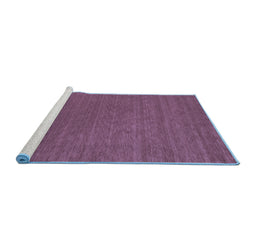 Sideview of Machine Washable Abstract Blue Contemporary Rug, wshcon2508blu