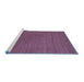 Sideview of Machine Washable Abstract Blue Contemporary Rug, wshcon2508blu