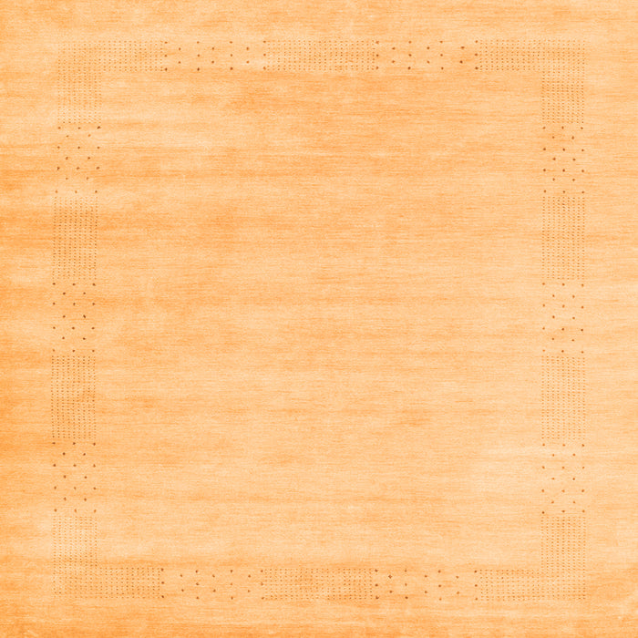 Round Machine Washable Solid Orange Modern Area Rugs, wshcon2509org