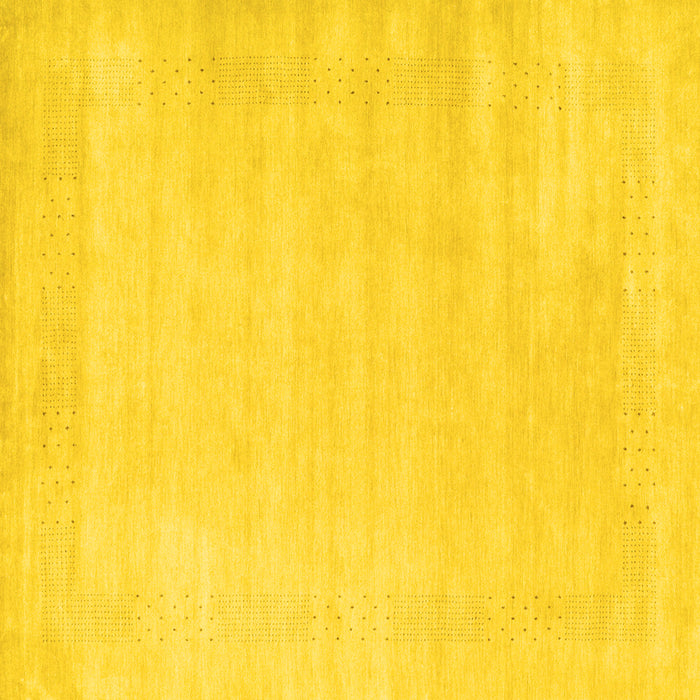 Square Solid Yellow Modern Rug, con2509yw