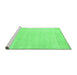 Sideview of Machine Washable Solid Emerald Green Modern Area Rugs, wshcon2509emgrn