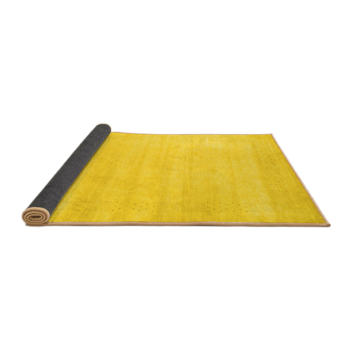 Sideview of Solid Yellow Modern Rug, con2509yw
