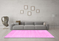 Machine Washable Solid Pink Modern Rug, wshcon2509pnk