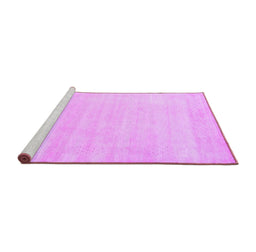Sideview of Machine Washable Solid Purple Modern Area Rugs, wshcon2509pur