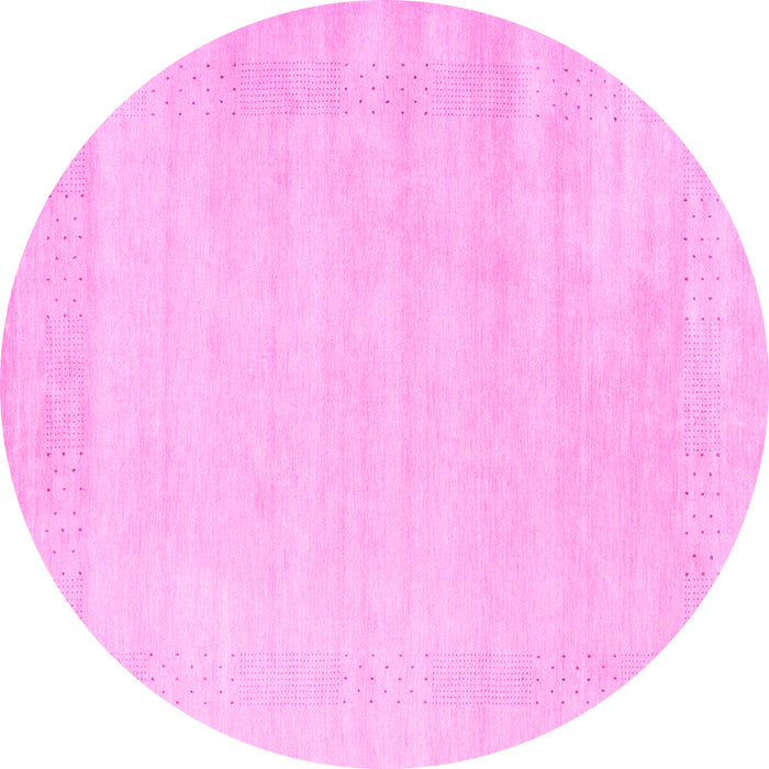 Round Solid Pink Modern Rug, con2509pnk
