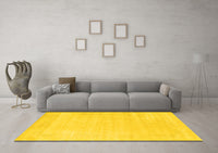 Machine Washable Solid Yellow Modern Rug, wshcon2509yw