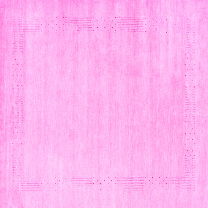 Square Machine Washable Solid Pink Modern Rug, wshcon2509pnk