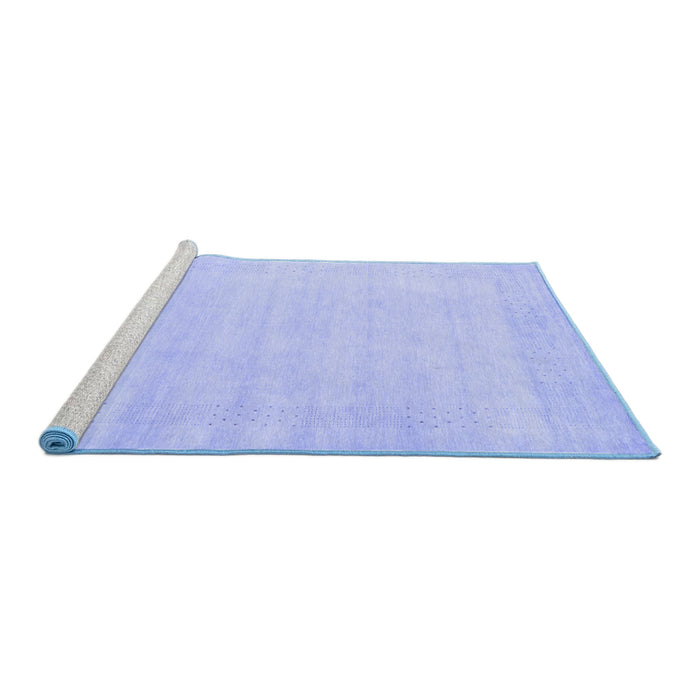 Sideview of Machine Washable Solid Blue Modern Rug, wshcon2509blu