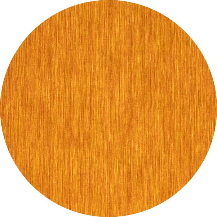 Round Machine Washable Abstract Yellow Contemporary Rug, wshcon250yw