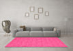 Machine Washable Abstract Pink Contemporary Rug in a Living Room, wshcon250pnk