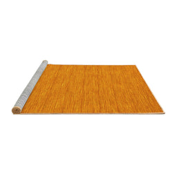 Sideview of Machine Washable Abstract Yellow Contemporary Rug, wshcon250yw