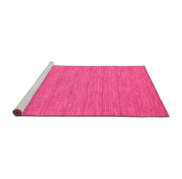Sideview of Machine Washable Abstract Pink Contemporary Rug, wshcon250pnk