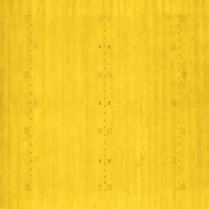 Square Machine Washable Solid Yellow Modern Rug, wshcon2510yw