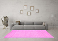 Machine Washable Solid Pink Modern Rug, wshcon2510pnk