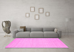 Machine Washable Solid Pink Modern Rug in a Living Room, wshcon2510pnk