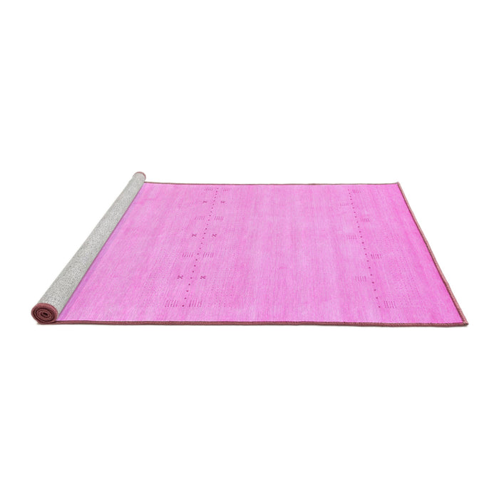 Sideview of Machine Washable Solid Pink Modern Rug, wshcon2510pnk