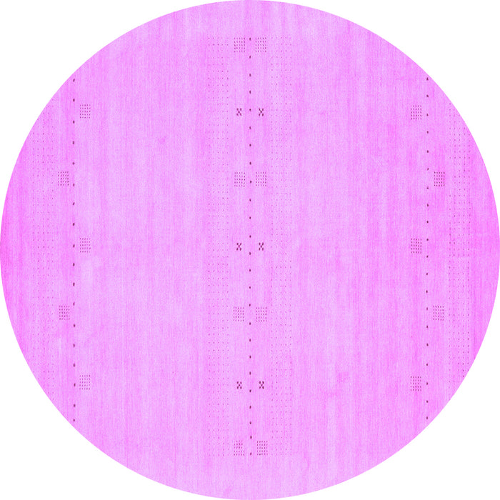 Round Solid Purple Modern Rug, con2510pur