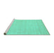 Sideview of Machine Washable Solid Turquoise Modern Area Rugs, wshcon2510turq