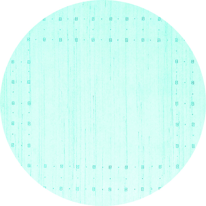 Round Solid Turquoise Modern Rug, con2511turq