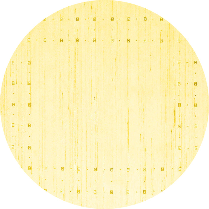 Round Solid Yellow Modern Rug, con2511yw
