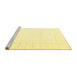 Sideview of Machine Washable Solid Yellow Modern Rug, wshcon2511yw