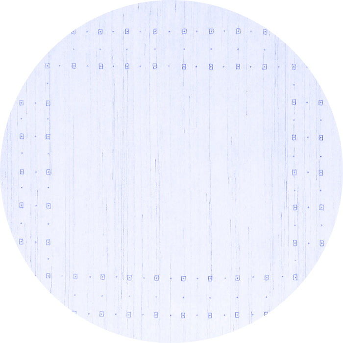 Round Machine Washable Solid Blue Modern Rug, wshcon2511blu