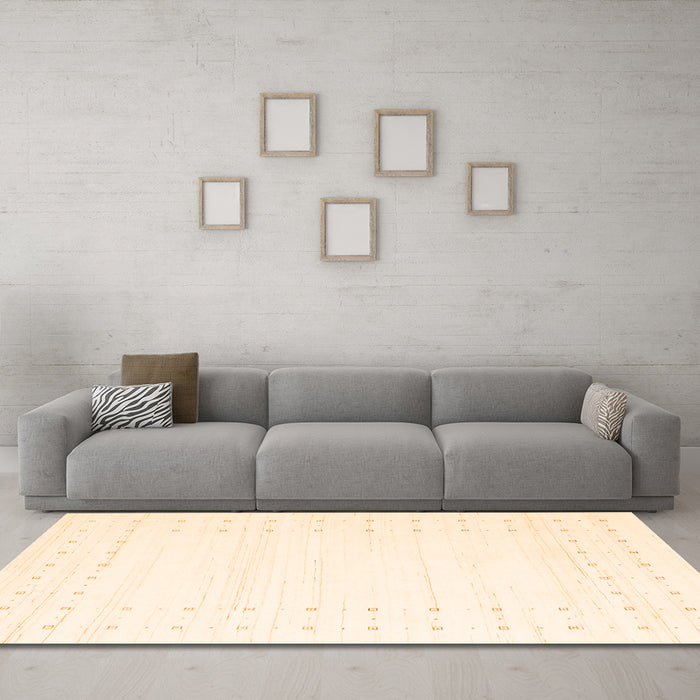 Machine Washable Solid Orange Modern Area Rugs in a Living Room, wshcon2511org