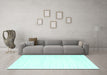 Machine Washable Solid Turquoise Modern Area Rugs in a Living Room,, wshcon2511turq