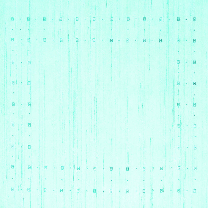 Square Machine Washable Solid Turquoise Modern Area Rugs, wshcon2511turq