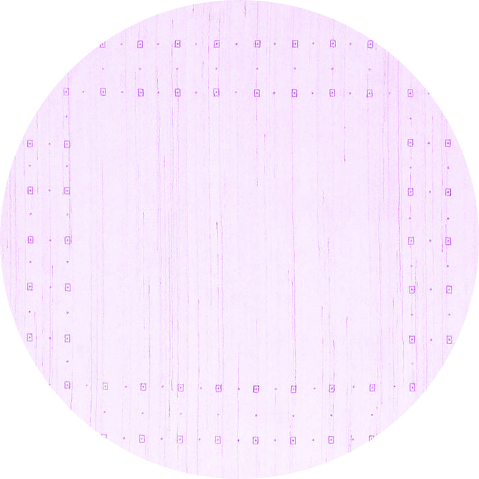 Round Machine Washable Solid Purple Modern Area Rugs, wshcon2511pur