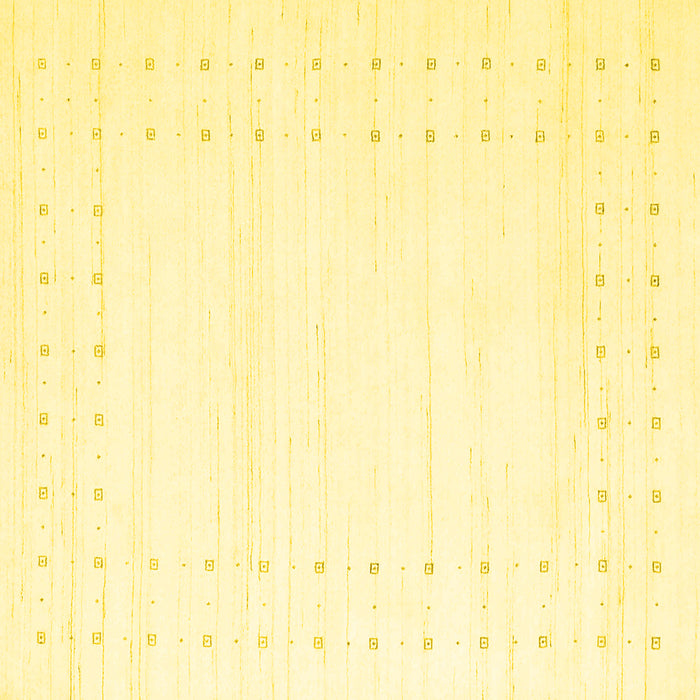 Square Machine Washable Solid Yellow Modern Rug, wshcon2511yw