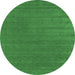 Round Machine Washable Abstract Emerald Green Contemporary Area Rugs, wshcon2512emgrn