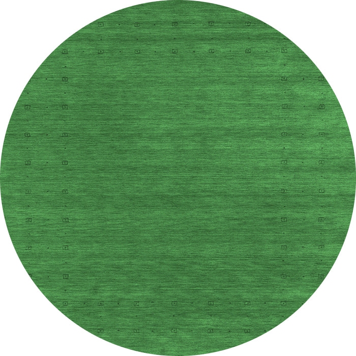 Round Abstract Emerald Green Contemporary Rug, con2512emgrn