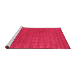 Sideview of Machine Washable Abstract Pink Contemporary Rug, wshcon2512pnk