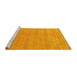 Sideview of Machine Washable Abstract Yellow Contemporary Rug, wshcon2513yw