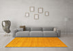 Machine Washable Abstract Yellow Contemporary Rug in a Living Room, wshcon2513yw