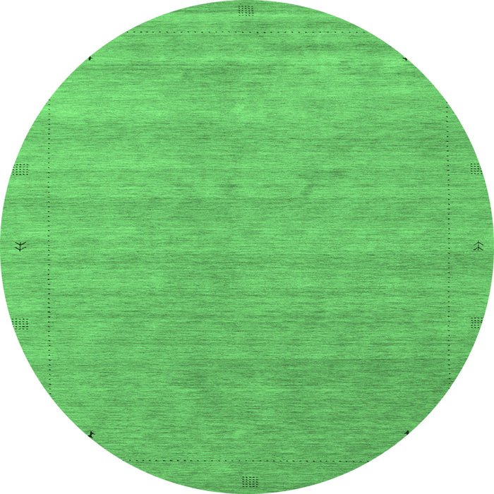 Round Abstract Emerald Green Contemporary Rug, con2513emgrn