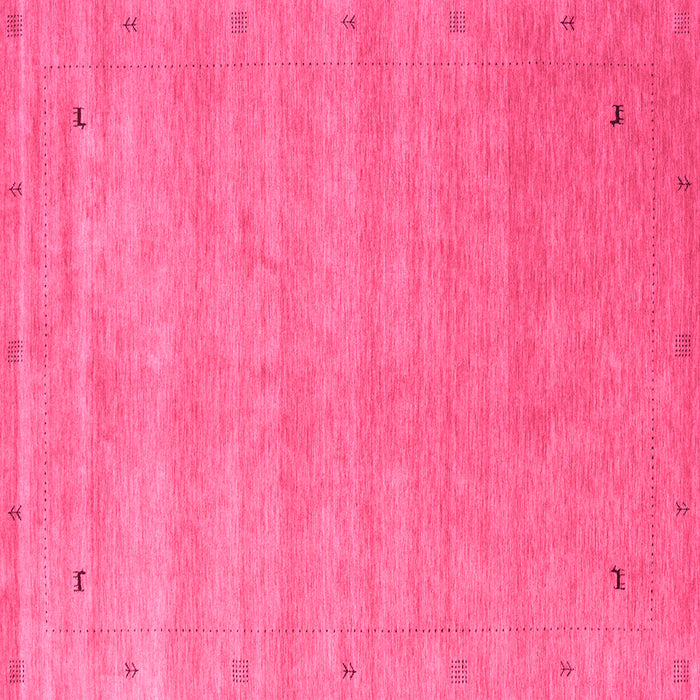 Square Machine Washable Abstract Pink Contemporary Rug, wshcon2513pnk