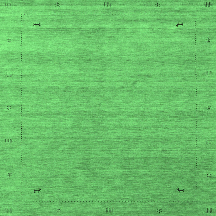 Square Abstract Emerald Green Contemporary Rug, con2513emgrn