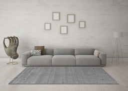 Machine Washable Abstract Gray Contemporary Rug in a Living Room,, wshcon2513gry