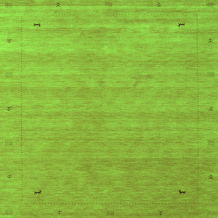 Serging Thickness of Abstract Green Contemporary Rug, con2513grn