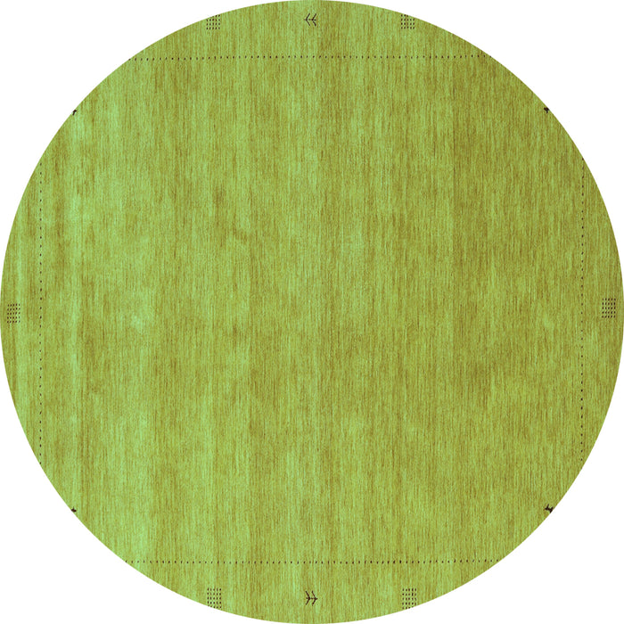 Round Abstract Turquoise Contemporary Rug, con2513turq